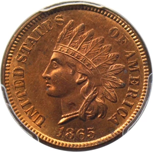image for: 1865 1c PCGS MS64 RD (Fancy 5)