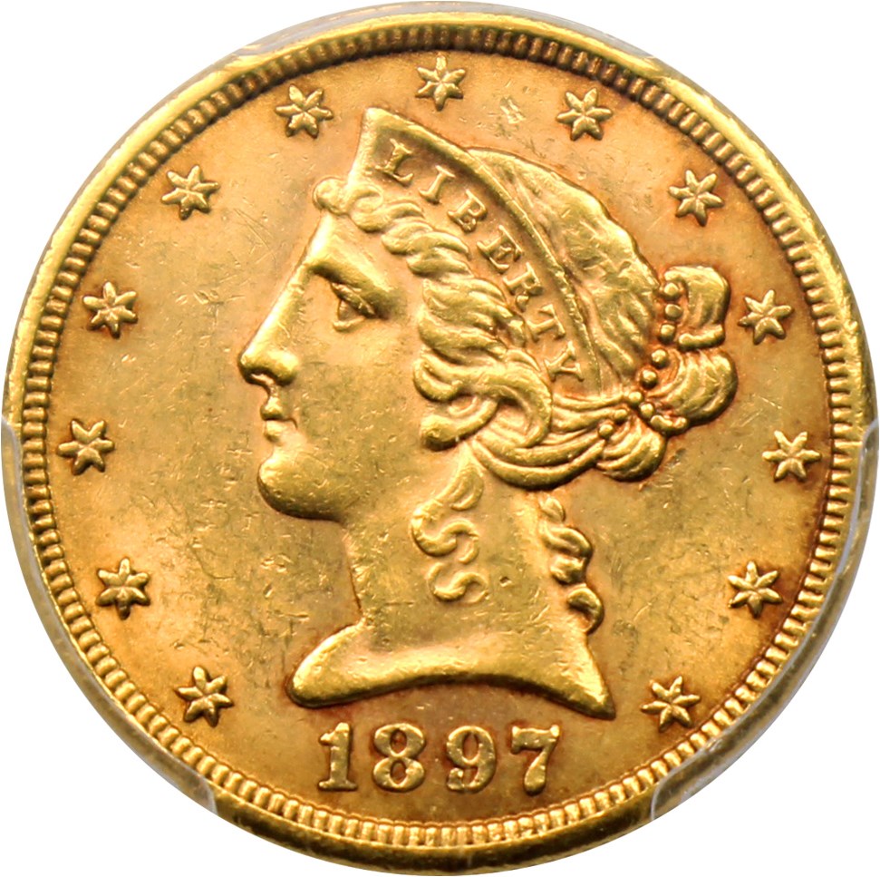 image for: 1897-S $5 PCGS MS62