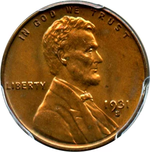 image for: 1931-S 1c PCGS MS65 RB