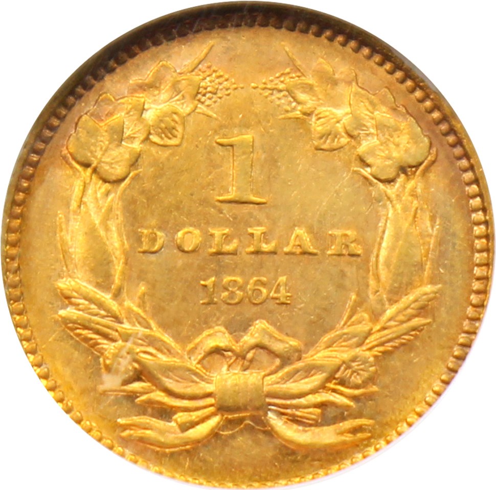 image for: 1864 G$1 NGC MS62 - No Reserve!