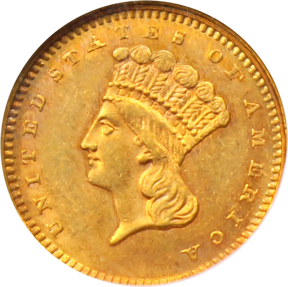 image for: 1864 G$1 NGC MS62 - No Reserve!