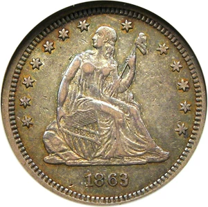 image for: 1863 25c NGC XF45 - No Reserve!
