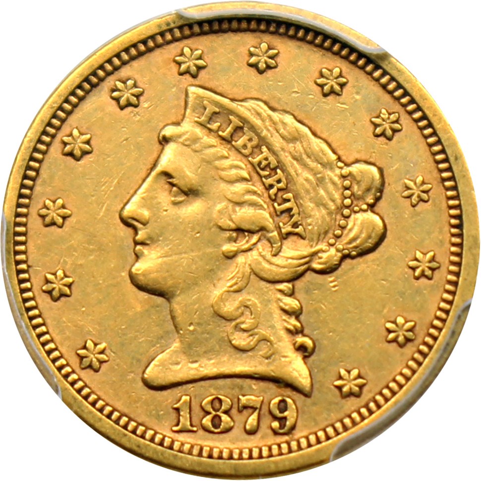 image for: 1879-S $2 1/2 PCGS AU50