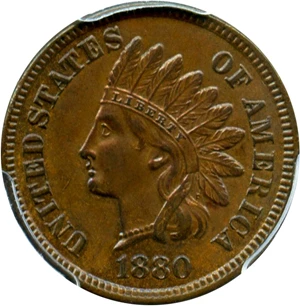 image for: 1880 1c PCGS/CAC AU58+ BN