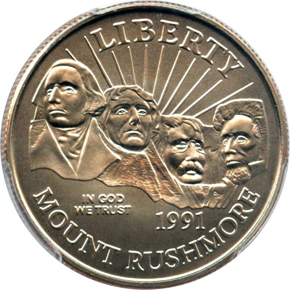 image for: 1991-D Mt. Rushmore 50c PCGS MS69