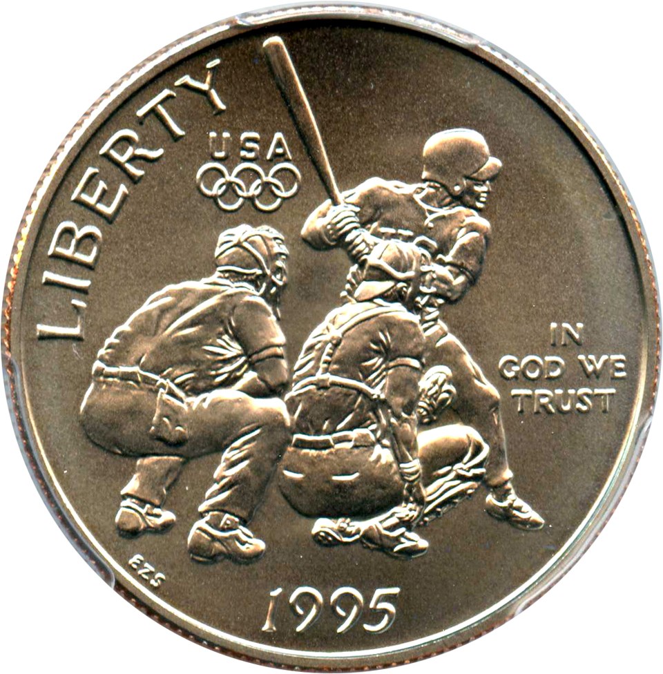 image for: 1995-S Olympic Baseball 50c PCGS MS69