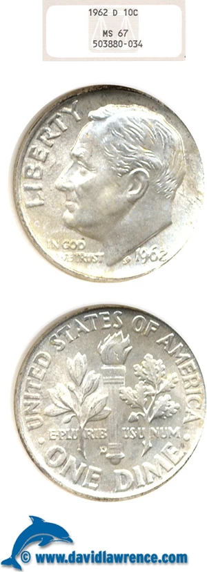 image for: 1962-D 10c NGC MS67