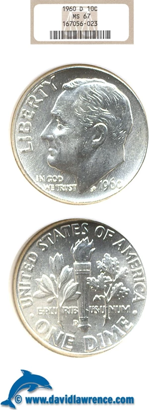 image for: 1960-D 10c NGC MS67
