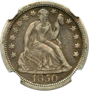 image for: 1850-O 10c NGC/CAC XF40