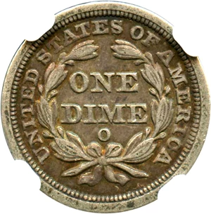 image for: 1850-O 10c NGC/CAC XF40