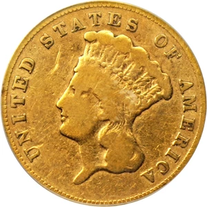 image for: 1860-S $3 PCGS VG-08