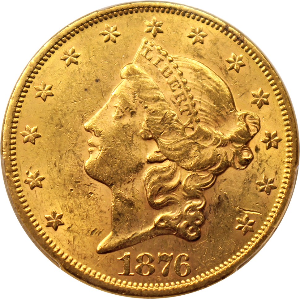 image for: 1876 $20 PCGS MS61