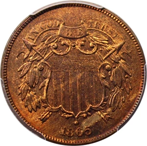 image for: 1865 2c PCGS MS66 RB