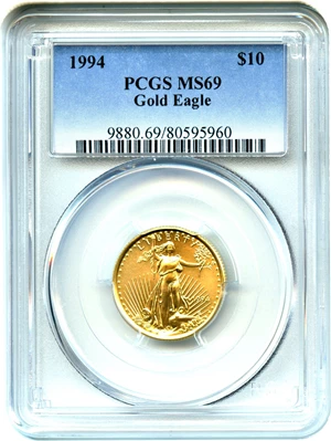 image for: 1994 Gold Eagle $10 PCGS MS69