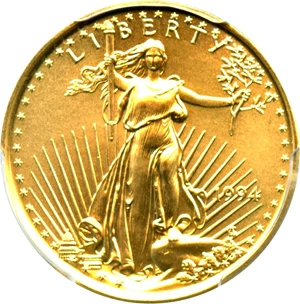 image for: 1994 Gold Eagle $10 PCGS MS69