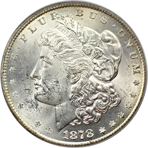 image for: 1878 8TF $1 PCGS MS63 (VAM-14.10, Cracked Bonnet)
