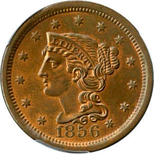 image for: 1856 1c PCGS MS65 RB (Upright 5)