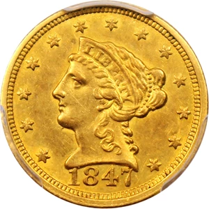 image for: 1847-C $2 1/2 PCGS AU53