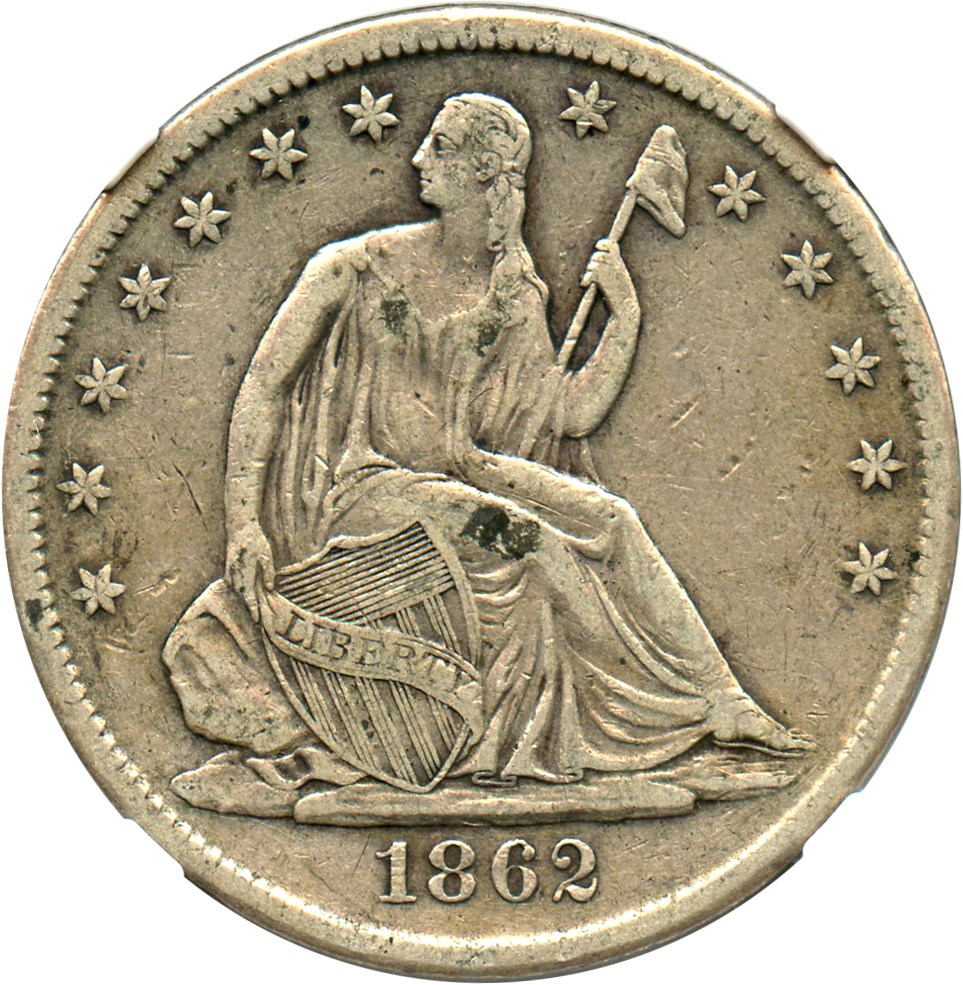 image for: 1862-S 50c NGC VF35