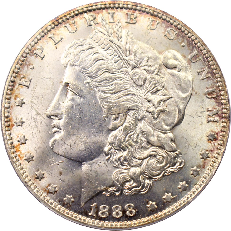 image for: 1888-O $1 PCGS MS64 (VAM-1A, Clashed E)