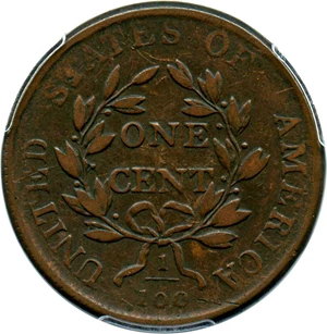 image for: 1802 1c PCGS VF25 BN (No Stems)