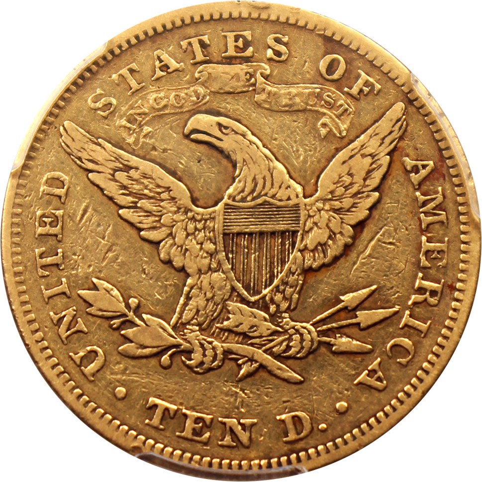 image for: 1868 $10 PCGS VF30