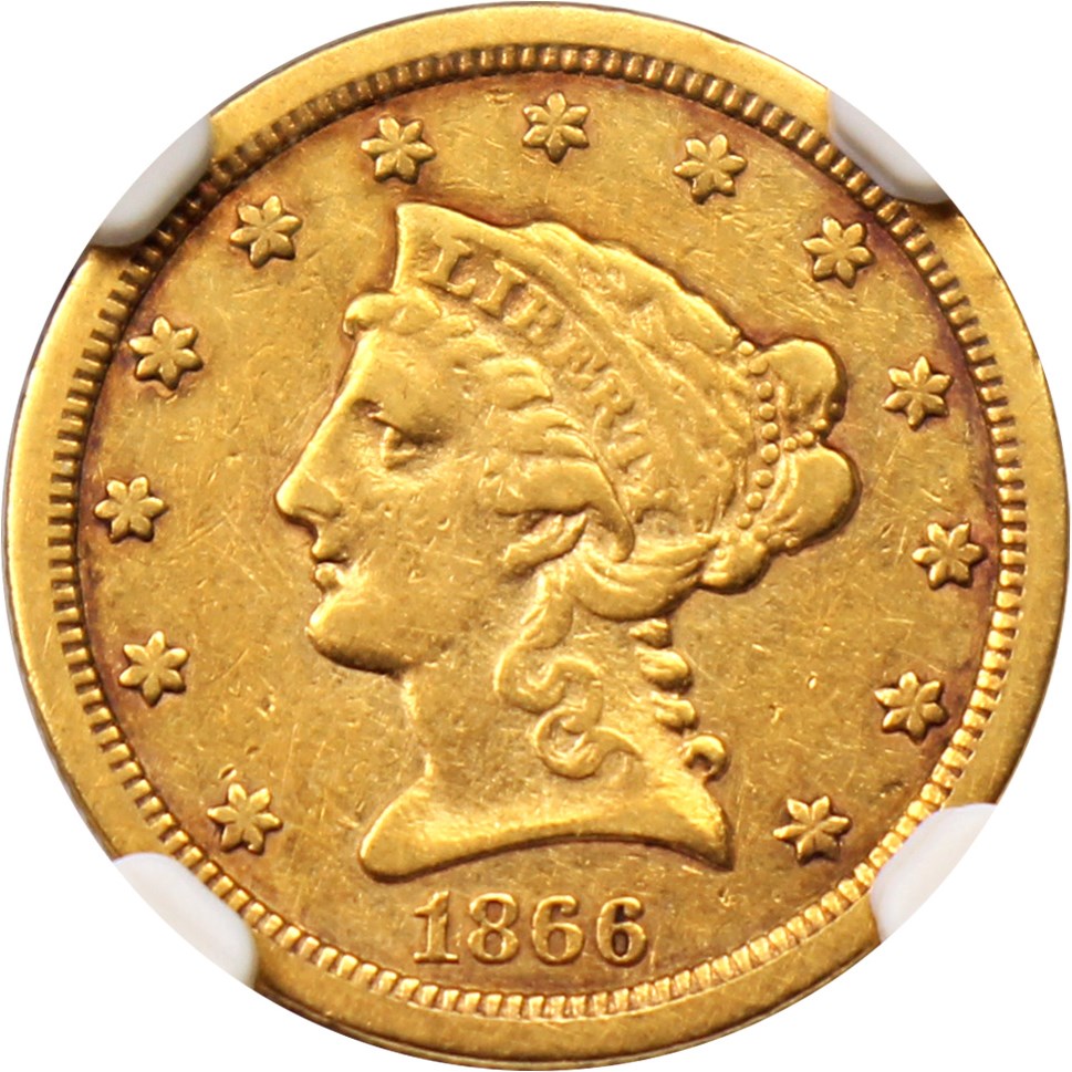 image for: 1866-S $2 1/2 NGC XF40