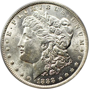 image for: 1888-O $1 PCGS AU58 (VAM-21, Oval O)