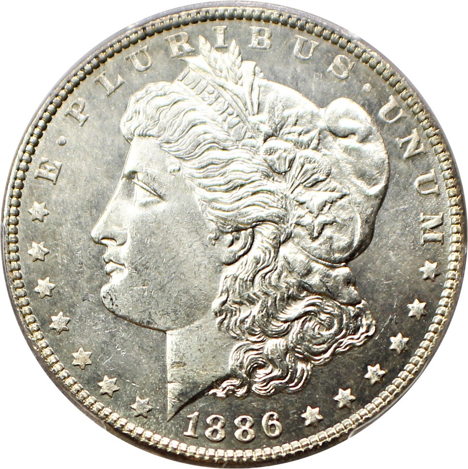 image for: 1886 $1 PCGS MS65 PL