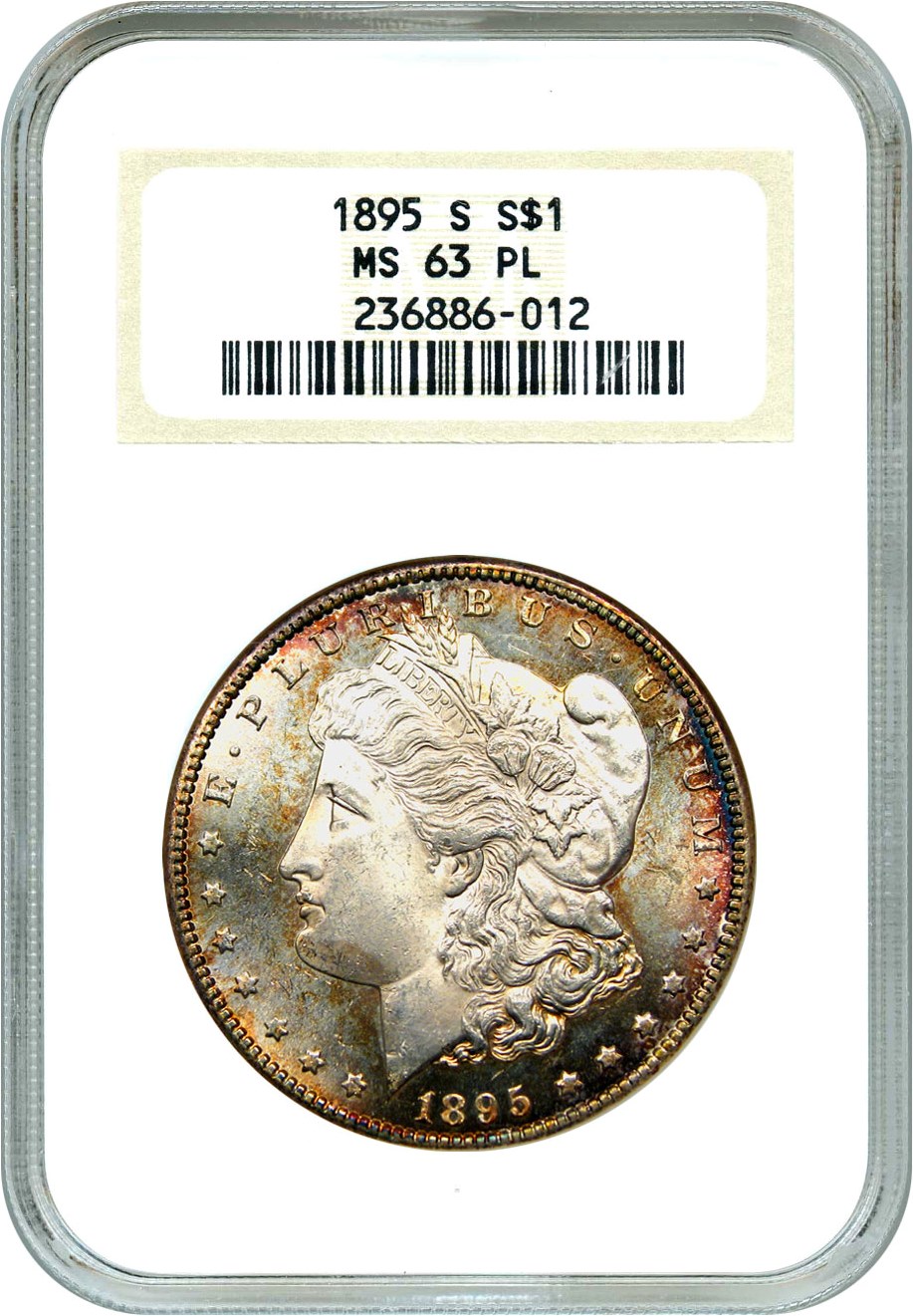 image for: 1895-S $1 NGC MS63 PL (OH)