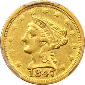 image for: 1847-O $2 1/2 PCGS AU53