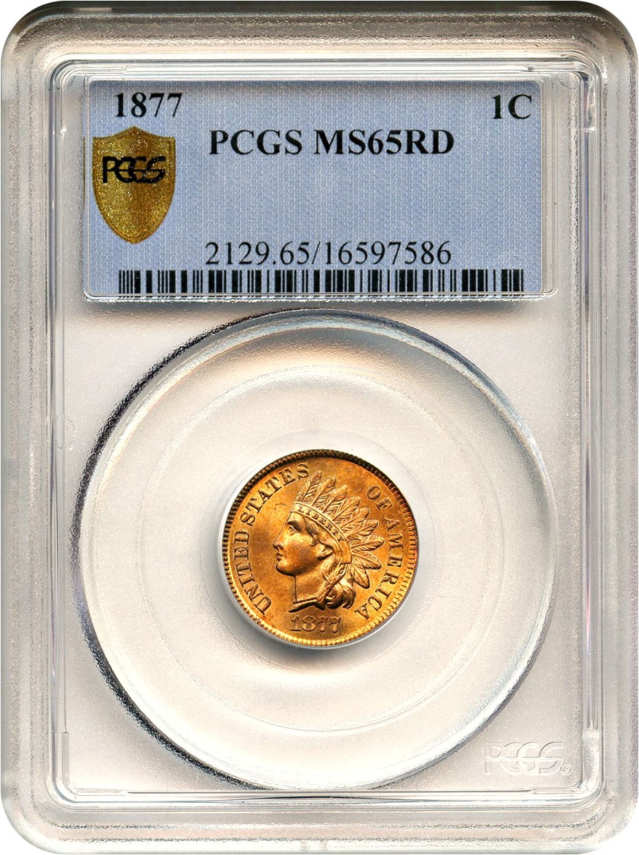 image for: 1877 1c PCGS Secure MS65 RD