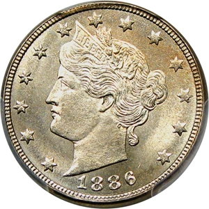image for: 1886 5c PCGS MS66