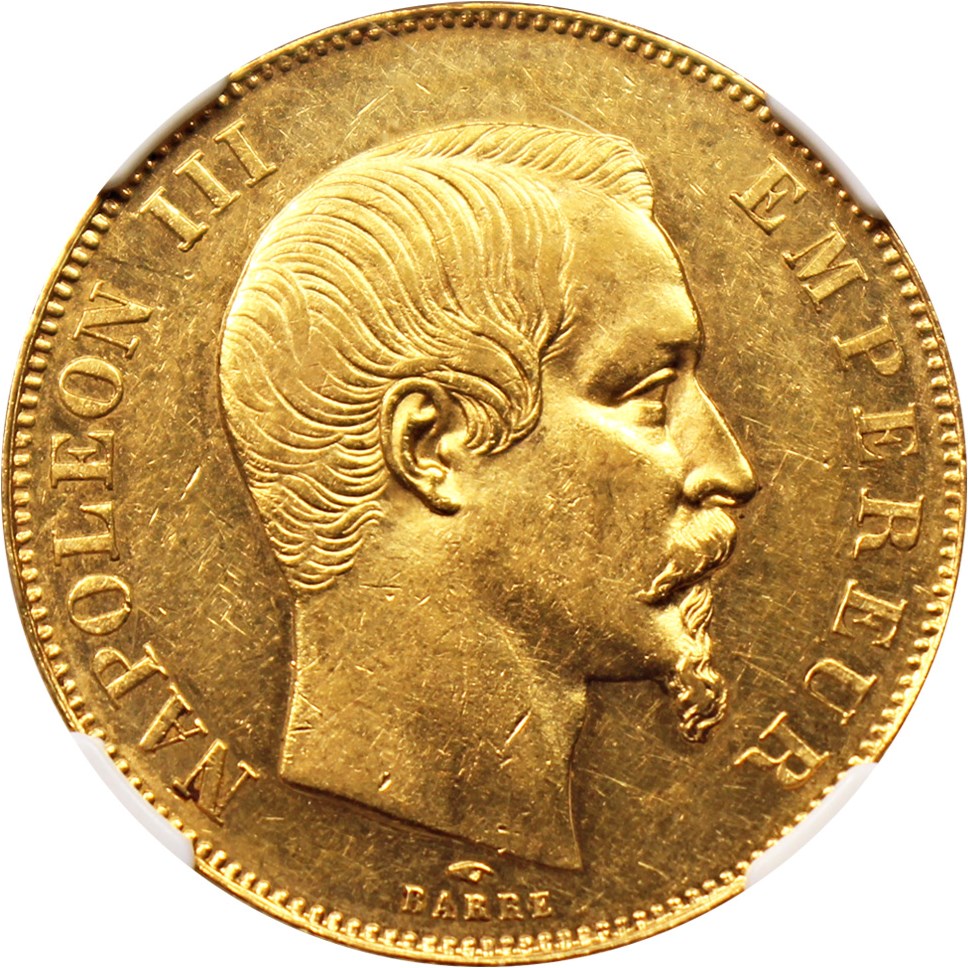 image for: France: 1857-A 50 Fr NGC AU58 (KM-785.1)