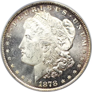 image for: 1878 8TF $1 PCGS/CAC MS63 (VAM-5, Doubled RIB)