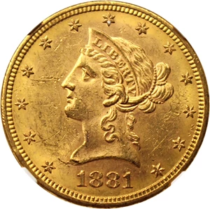 image for: 1881-S $10 NGC MS62