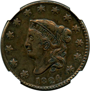 image for: 1824 1c NGC VF35 BN