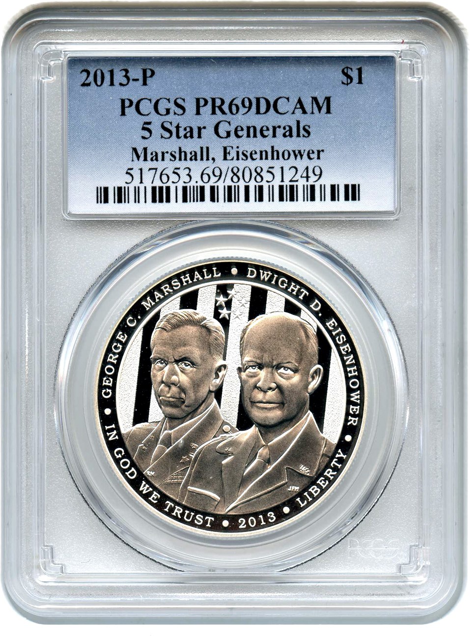 image for: 2013-P 5 Star Generals $1 PCGS Proof 69 DCAM