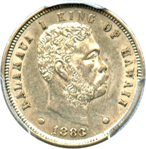 image for: Hawaii 1883 10c PCGS/CAC AU55
