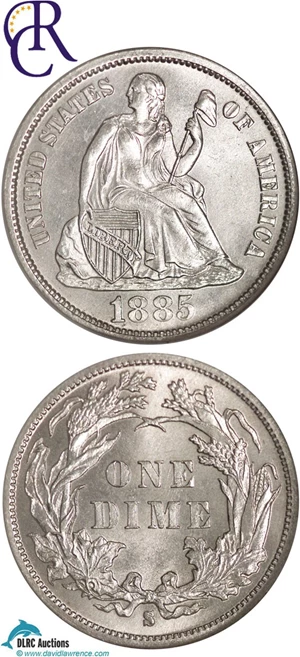 image for: 1885-S 10c NGC MS65