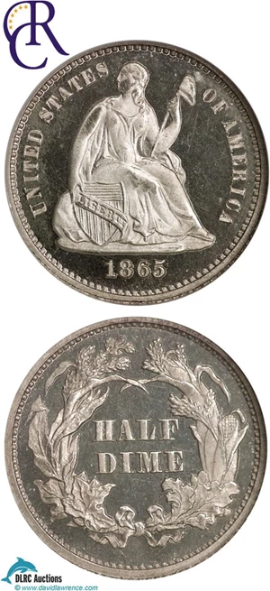 image for: 1865 H10c NGC Proof 66 Cameo