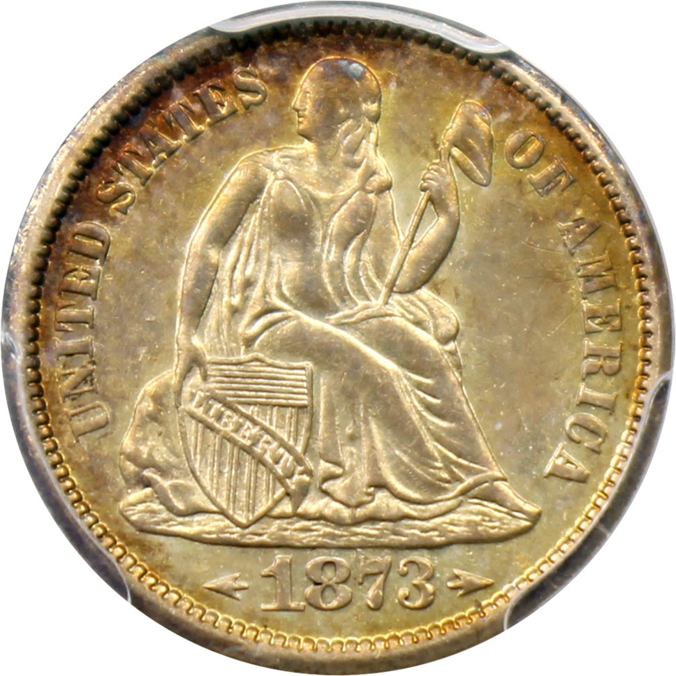image for: 1873-S 10c PCGS AU58 (Arrows)