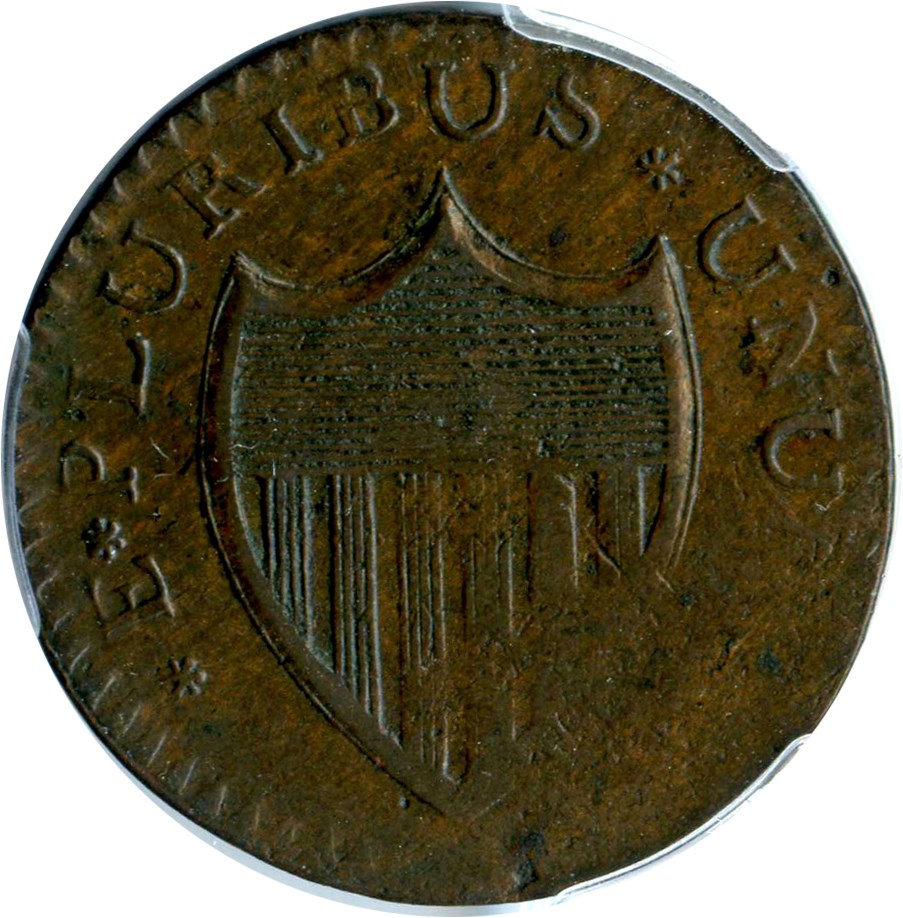 image for: 1787 New Jersey PCGS XF40 BN (Large Planchet, Plain Shield)