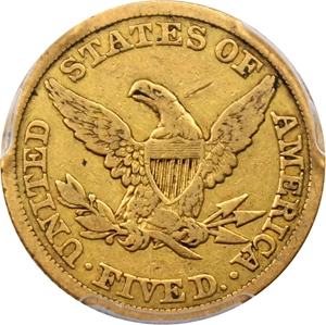 image for: 1846 $5 PCGS/CAC F15
