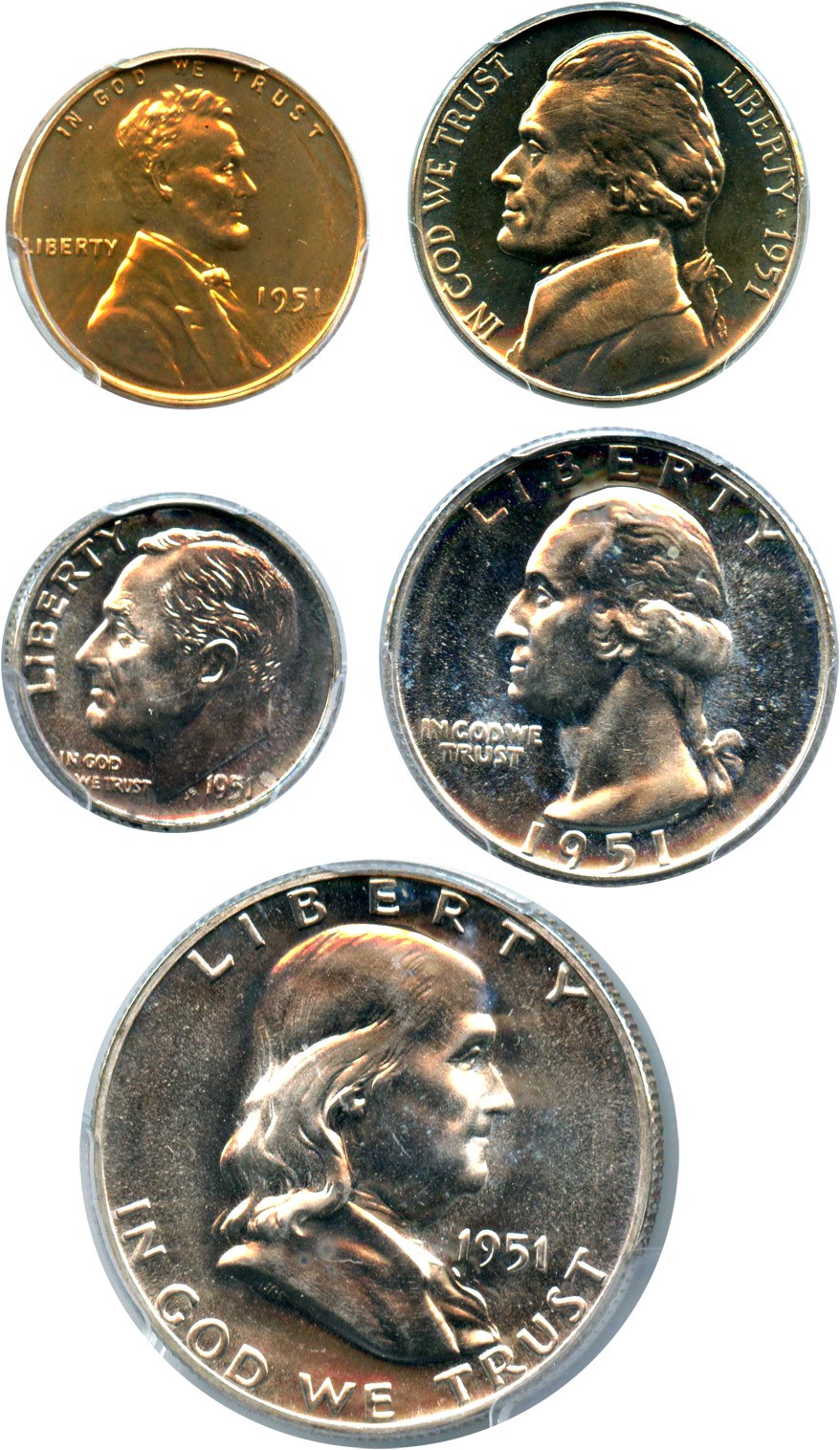 image for: 1951 1c-50c Proof Set PCGS Proof 66-67+ 