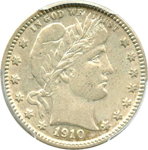 image for: 1910-D 25c PCGS XF45