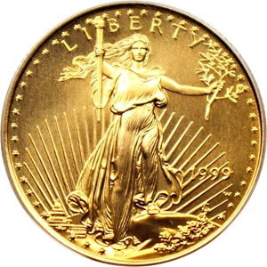 image for: 1999-W $10 Gold Eagle Unfinished Proof Dies PCGS MS69