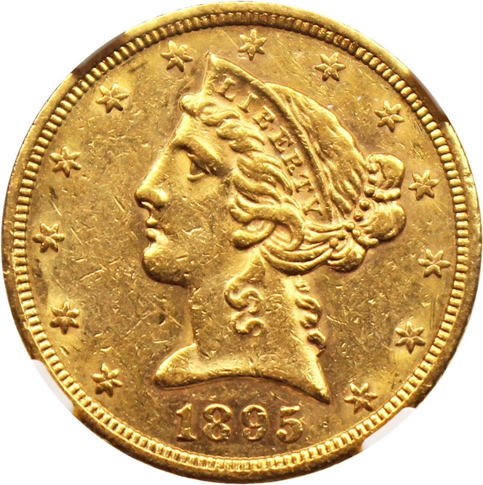 image for: 1895-S $5 NGC AU58