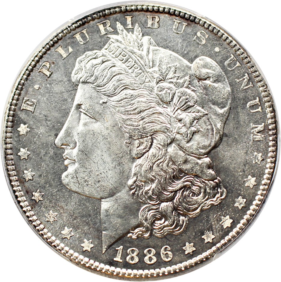 image for: 1886 $1 PCGS MS65 PL