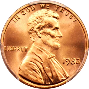 image for: 1982 1c PCGS MS68 RD (Zinc, Large Date)